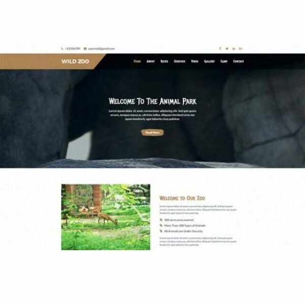 Wild Zoo One Page – HTML Template